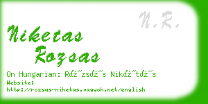 niketas rozsas business card